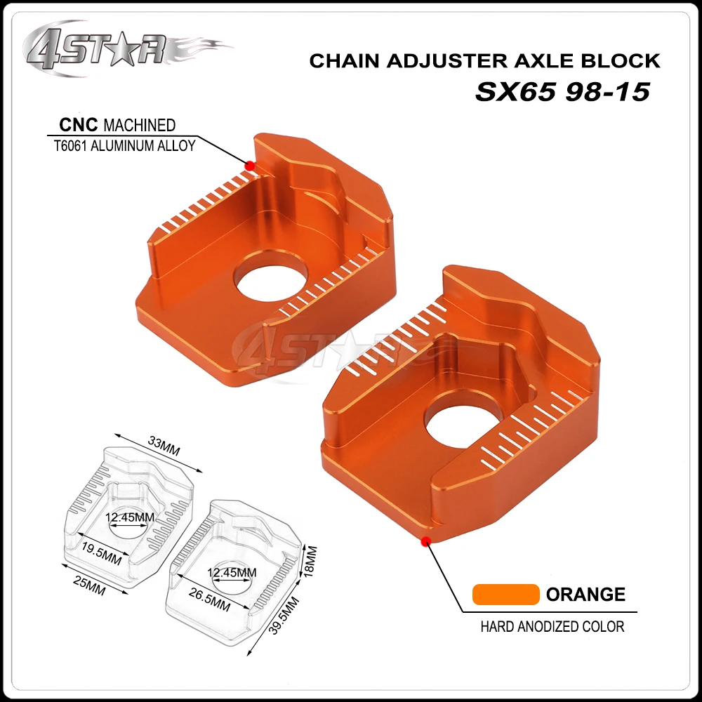 

Блок регулировки оси задней цепи CNC для KTM SX65 1998 1999 2000 2001 2002 2003 2004 2005 2006 2007 2008 2009 2010-2015