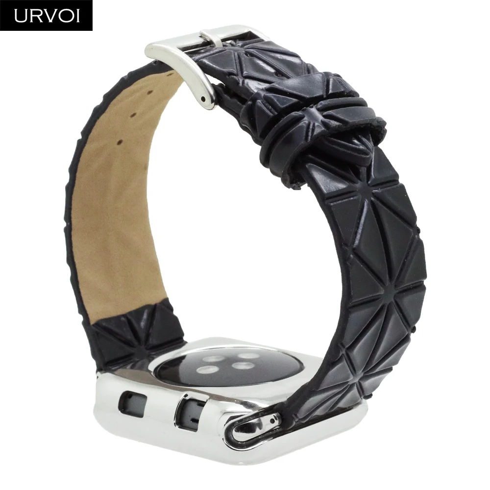 URVOI ремешок для apple watch серии 4 3 2 1 Искусственная кожа ремешок для iwatch ремень геометрическим узором современный дизайн 38/ 40/42/44 мм
