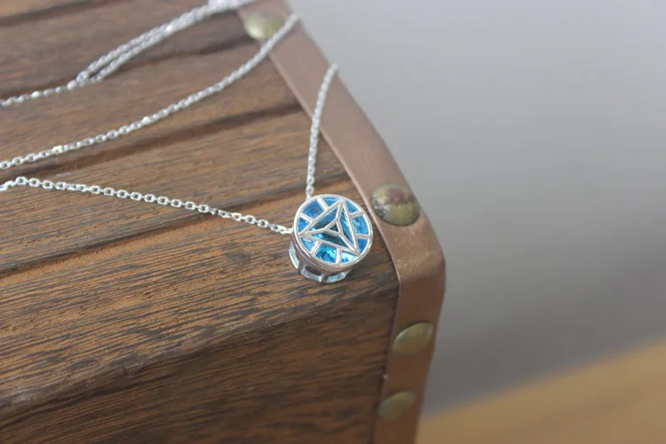 Ожерелье с подвеской Arc Reactor, Круглая Подвеска из серебра 925 пробы, ожерелье s, ювелирные изделия для мужчин и женщин, бижутерия для косплея, рождественский подарок