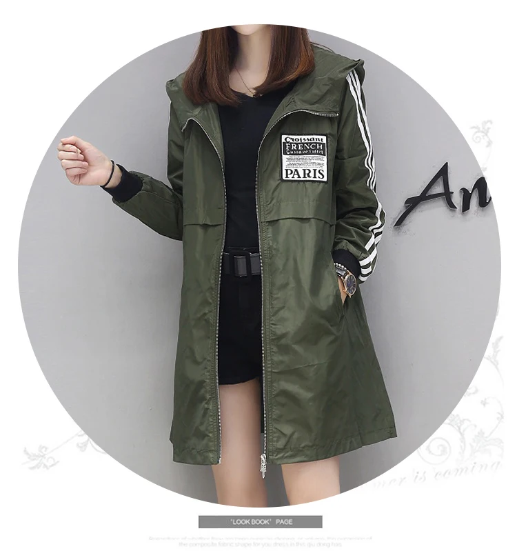 Женское пальто ветровка 2017 новая весенняя плюс размер модный тренд с капюшоном