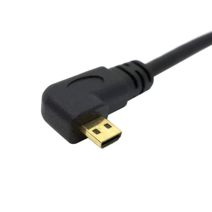 

(100pcs/lot) Left Angled 90 Degree Micro HDMI male to HDMI Male HDTV Cable 50cm 0.5m 1.5m for Tablet