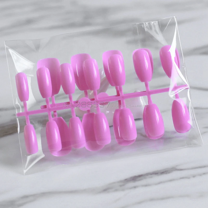 Новый гроб накладные ногти Модный Фиолетовый индивидуальный дизайн 24 шт полные