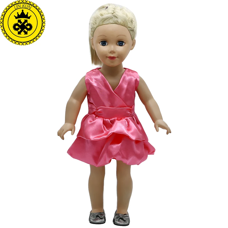 18 inch Girl Doll Clothes Red Bud Skirt fit 18 inch Girl Doll Accessories Christmas Gift 564