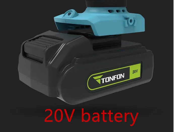 just 20V battery Xiaomi Mijia Tonfon Беспроводной Электрическая аккумуляторная ударная дрель Мощность драйвера 12/20V 2000 мА/ч, Батарея 2-Скорость адаптер для розеток европейского стандарта для домашних работ - Цвет: just 20V battery