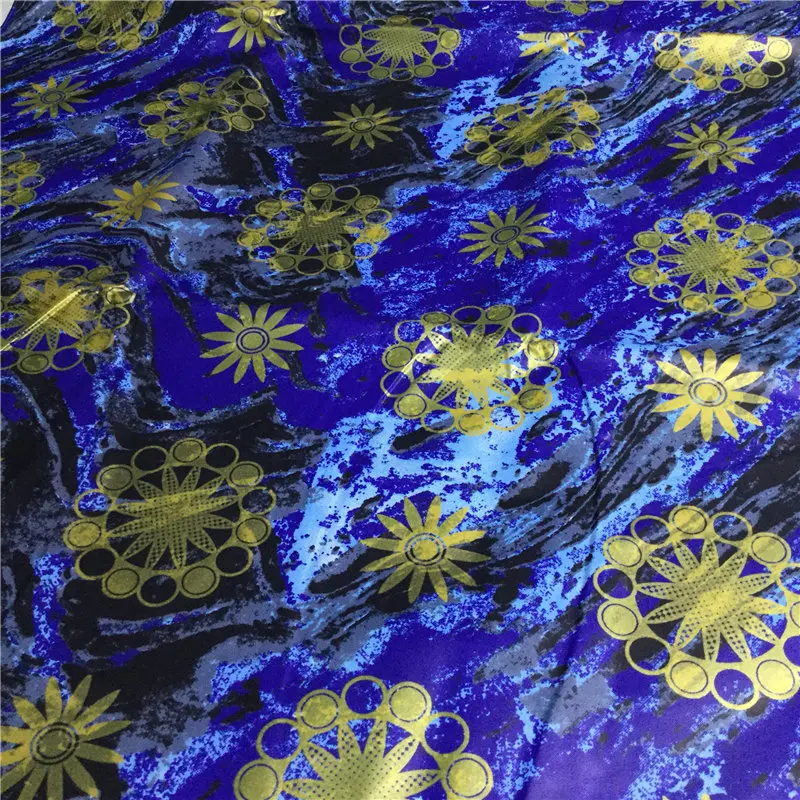 5 ярдов Золотая парча кружево африканская морская Bazin Brode Damask ткань красивая