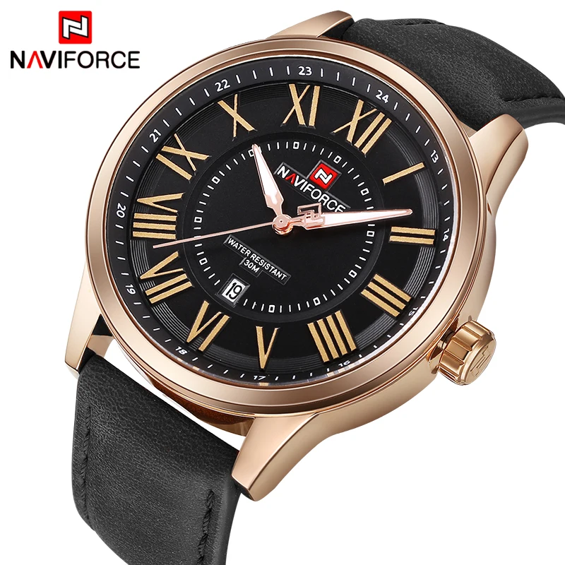 Часы наручные NAVIFORCE Мужские кварцевые Модные Аналоговые спортивные