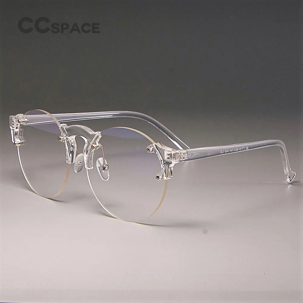 CCSPACE прозрачные оправы для очков мужские и женские круглые линзы кошачий глаз