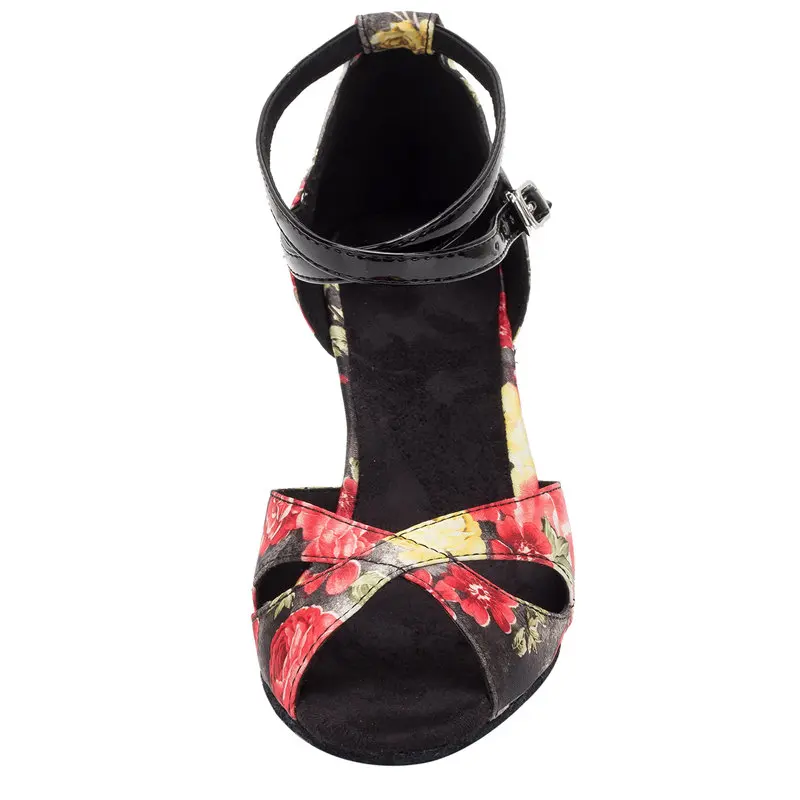 2017 Новых Мужчин Обувь Сальса Латинской Атласные Мягкой Подошвой Цветок С Черных