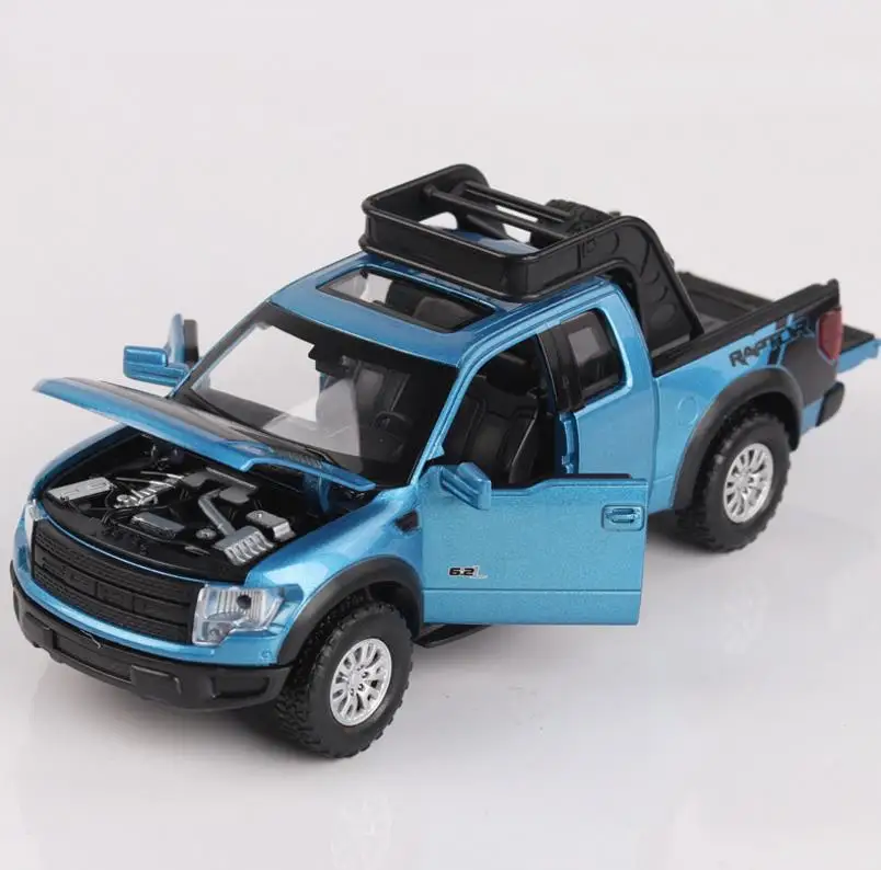 1:32 весы Ford Raptor F150 пикап сплав оттягивает назад модель автомобиля литая под