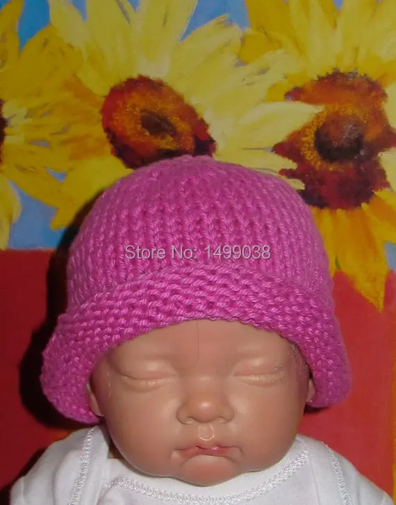 Baby Simple Roll Brim Beanie Hat for newborn photo prop | Детская одежда и обувь