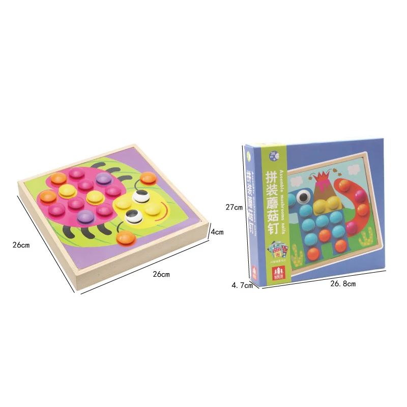 3D пазлы игрушки для детей креативная мозаика набор грибов ногтей кнопки