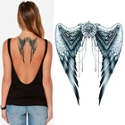 Временная татуировка ангельские крылья-механический серый боди-арт фестиваль для женщин и мужчин