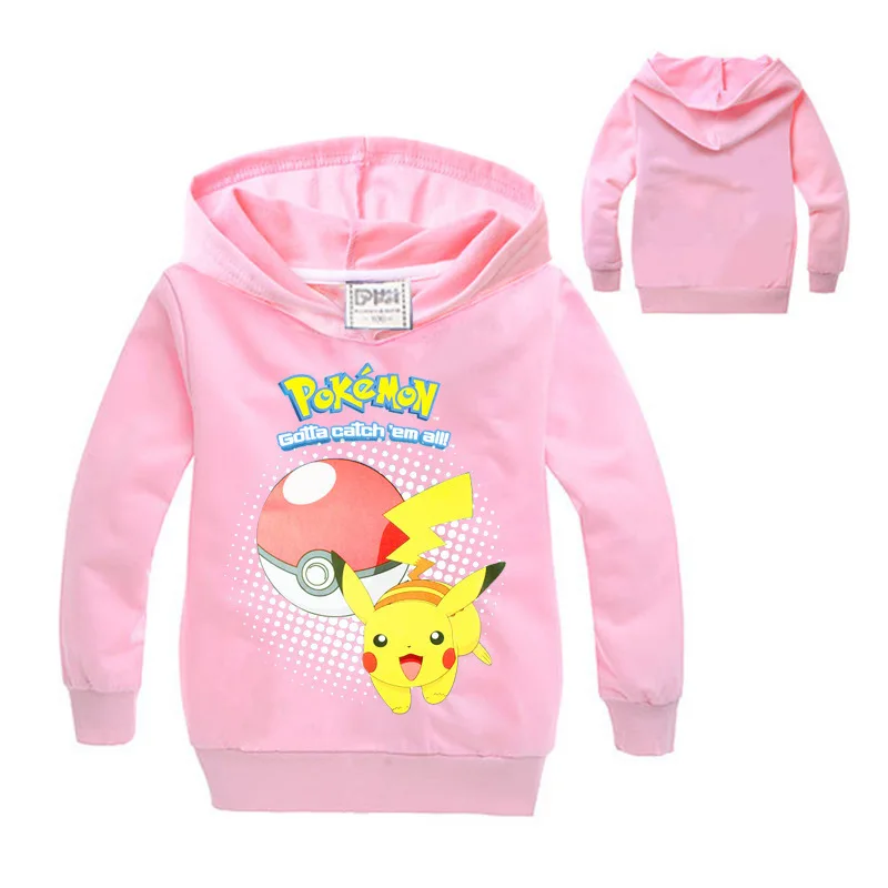 Новинка 2018 года Детская толстовка с капюшоном рисунком pokemon go весенне летний