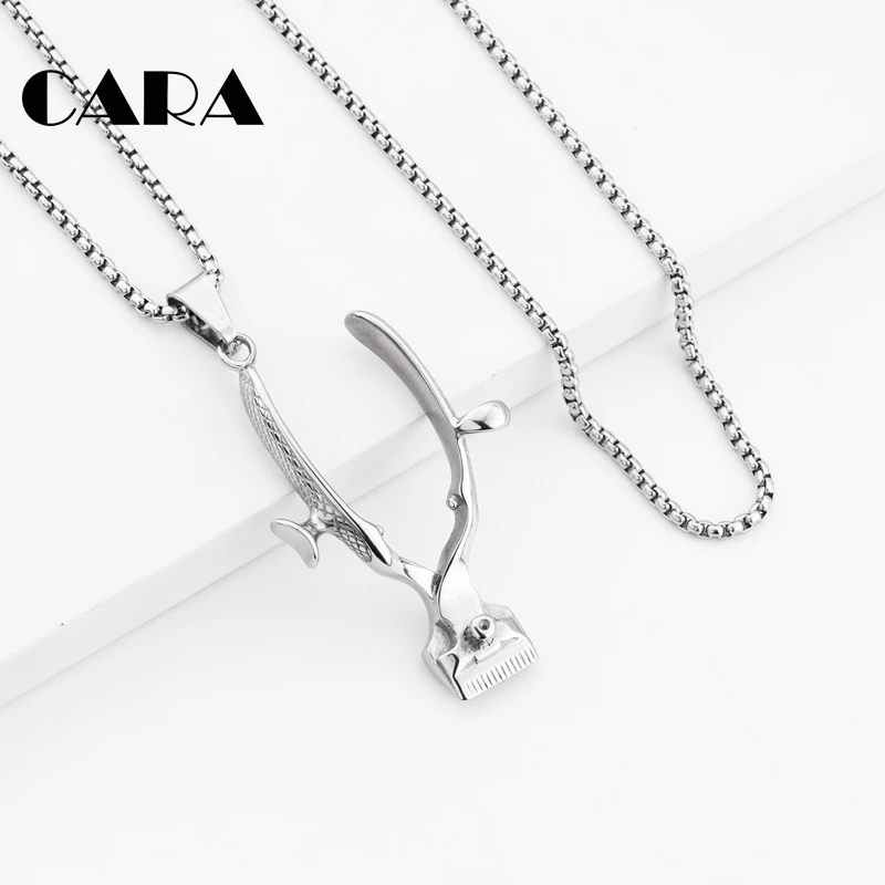 

2019 New arrival Stylish barber clipper necklace pendant mens 316L stainless steel hip hop punk necklace Drop shipping CAGF0371