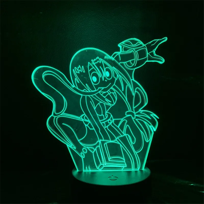 Мой герой academic Asui Tsuyu ночной Светильник 3D LED Новинка Настольная лампа игрушки для