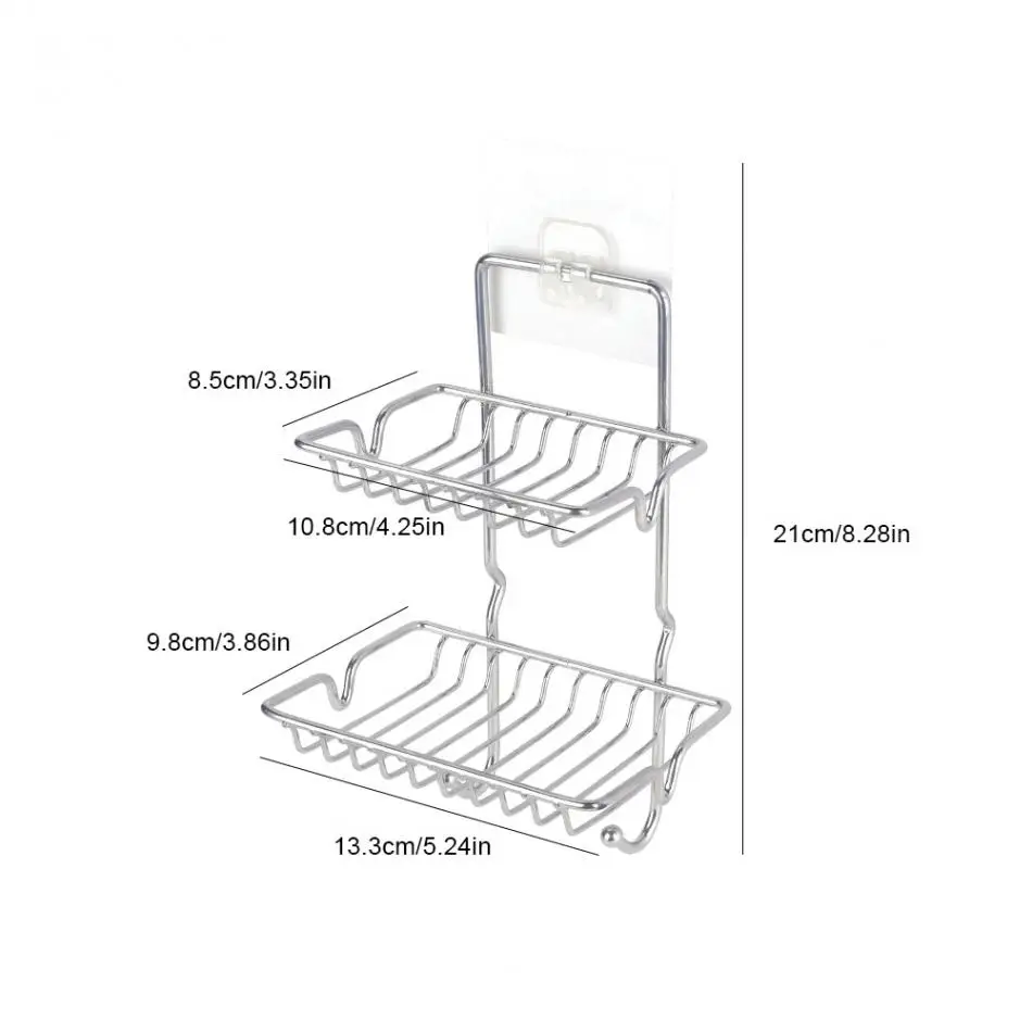 2 слоя нержавеющая сталь мыльница Блюдо держатель мыло лоток для хранения ж/Крючки для ванной комнаты антикоррозийное мыло органайзеры Хранение Стойки