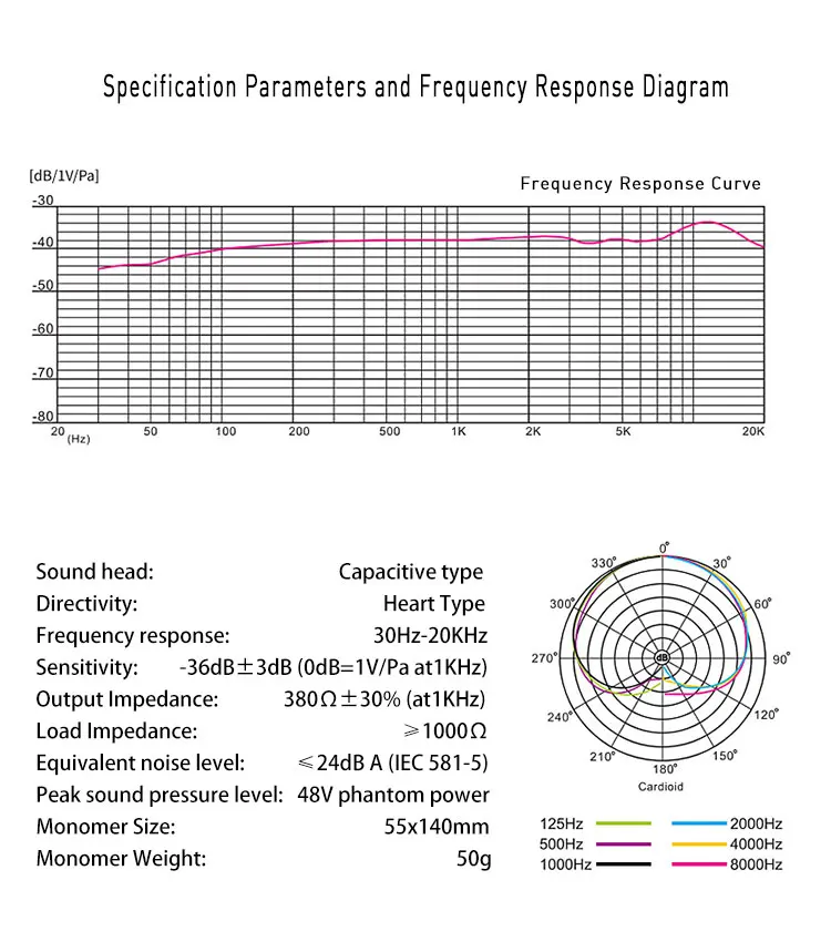 YUEPU S-300 Профессиональный конденсер, микрофон, аудио Запись студии вещания Phantom Мощность 48V