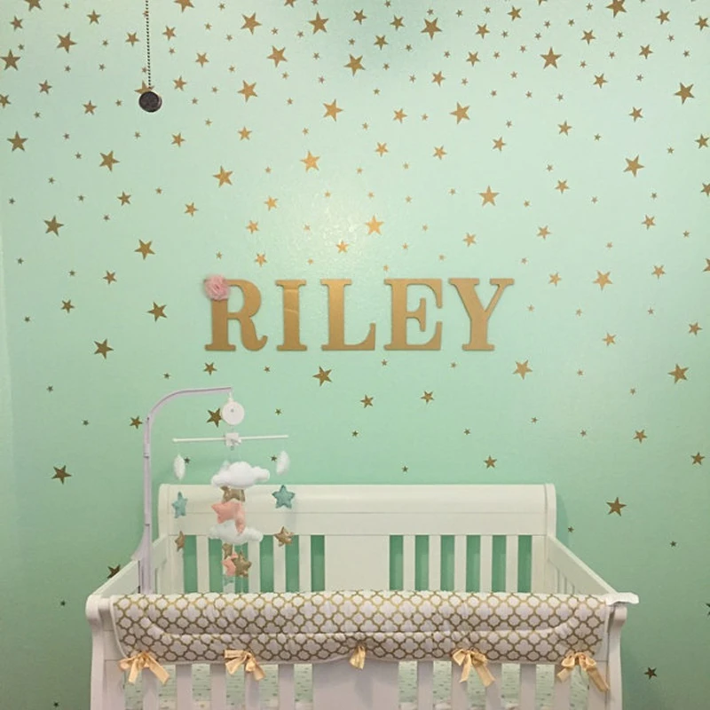 Золотые звезды для детской комнаты настенные стикеры со звездами наклейки