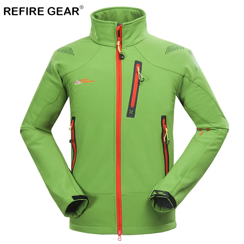 Мужская ветрозащитная куртка ReFire Gear теплая флисовая водонепроницаемая для