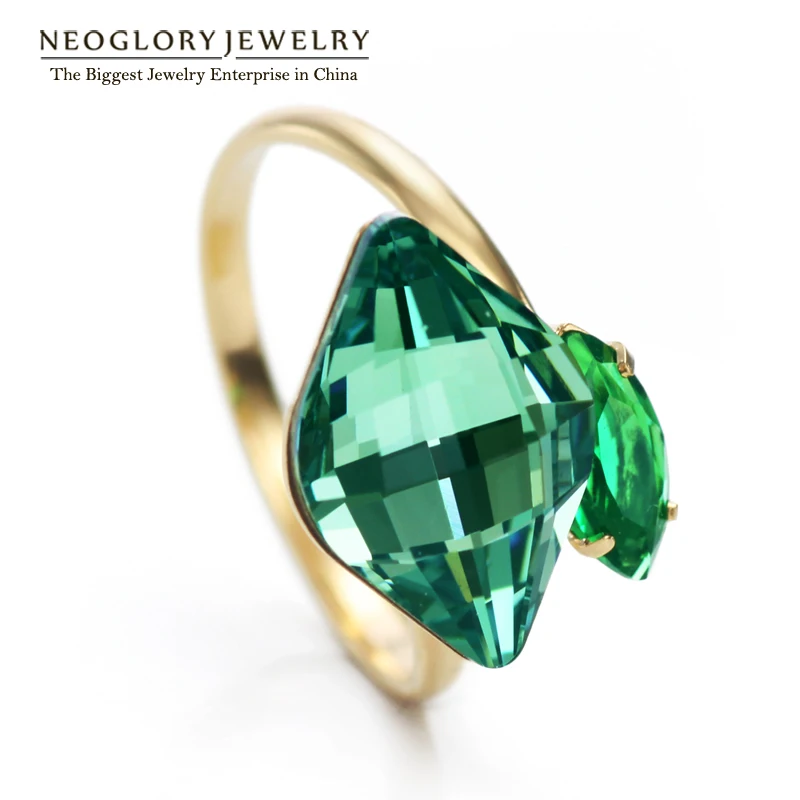 Neoglory австрийский кристалл регулируемое кольцо на палец очаровательные кольца