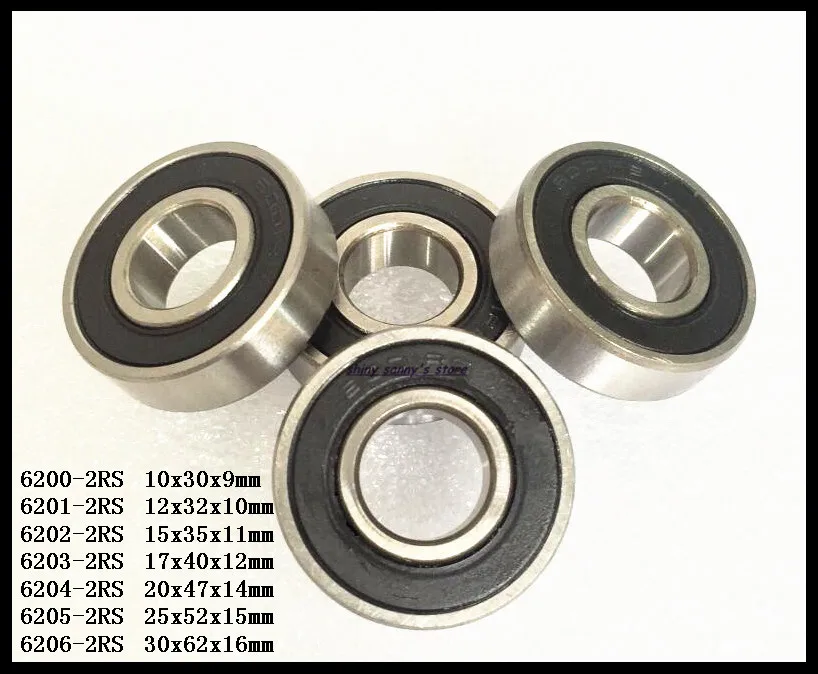 

1-3pcs/Lot 6200-2RS,6201-2RS,6202-2RS,6203-2RS,6204-2RS,6205-2RS Rubber Sealed Deep Groove Ball Miniature Bearing Brand New