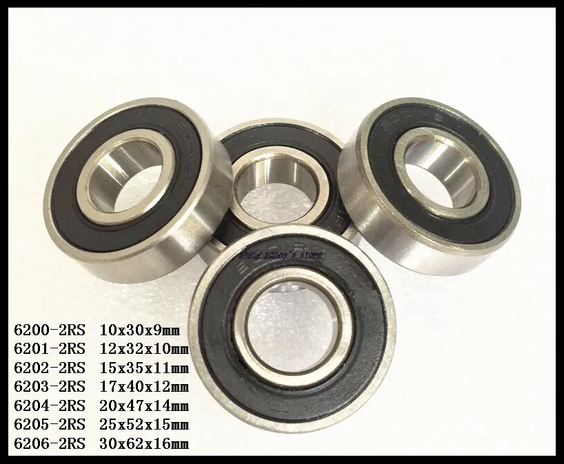 1-3 шт./лот 6200-2RS 6201-2RS 6202-2RS 6203-2RS 6204-2RS 6205-2RS резиновый герметичный шариковый