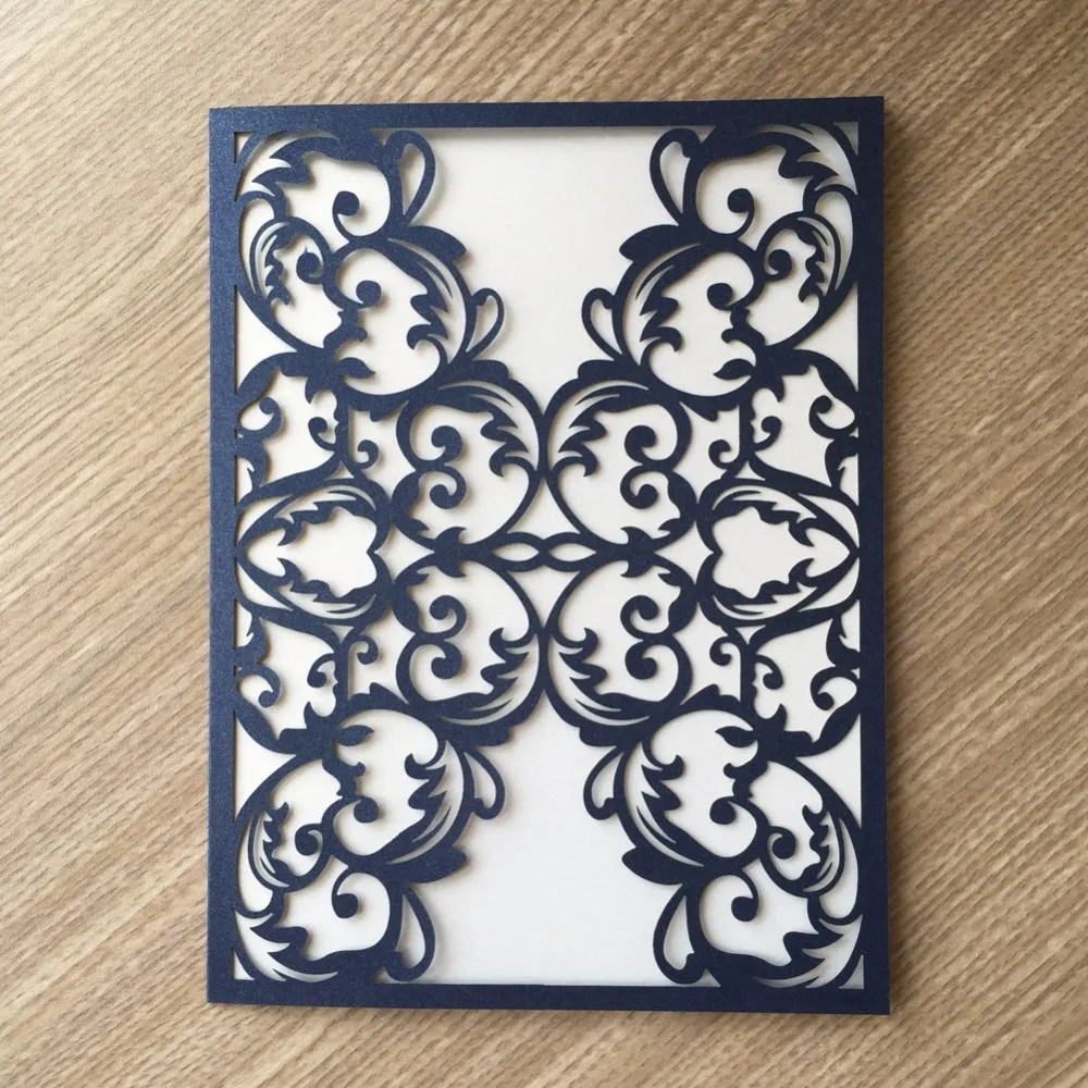 

30pcs PInk Beige Laser Cut Lace Flower Invitations Cards for Engagement Wedding Birthday Graduation Anniversary Free Shipping