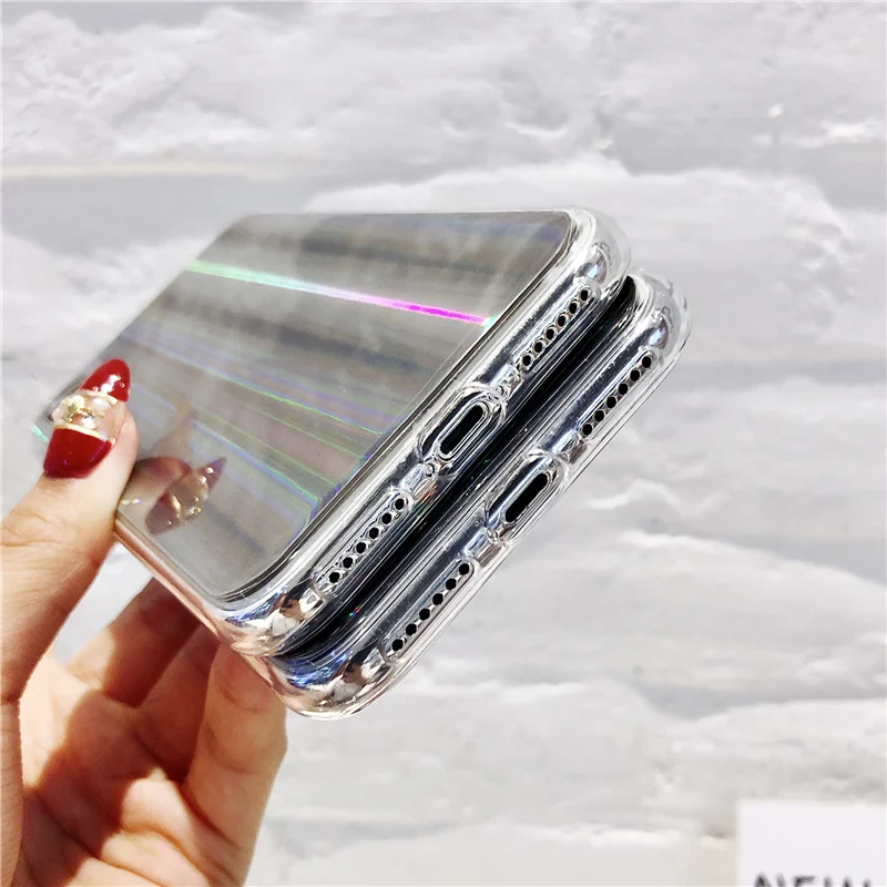 Роскошный Сияющий Блеск лазерный Blu Ray чехол для телефона iphone 6 S 7 8 Plus 5 5S X XR XS MAX