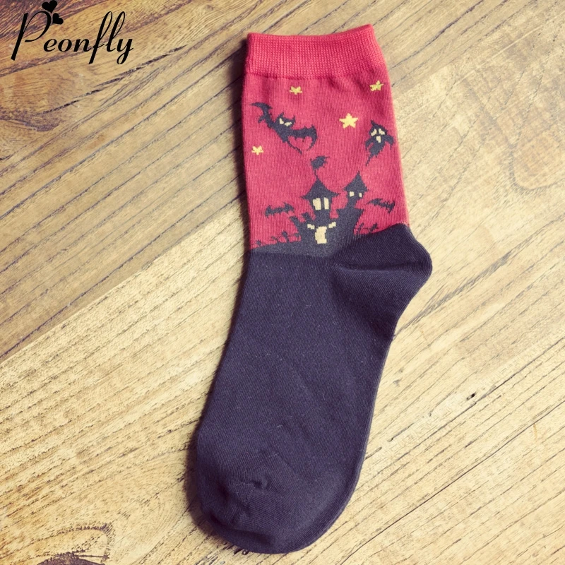 Хэллоуин мультфильм рисунок принт женские носки для девушек милые Термальность