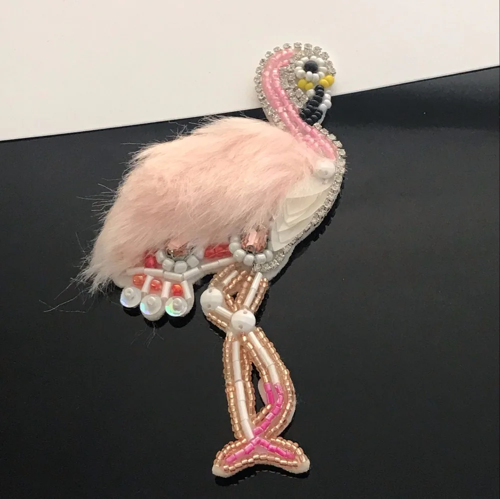 Вышитые нашивки Han Noble Swan с фламинго швейные для одежды аппликация вышивка товары