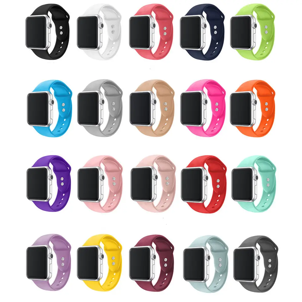 Водонепроницаемый Мягкий Силиконовый ремешок для iWatch 1/2/3/4 серии с двойной
