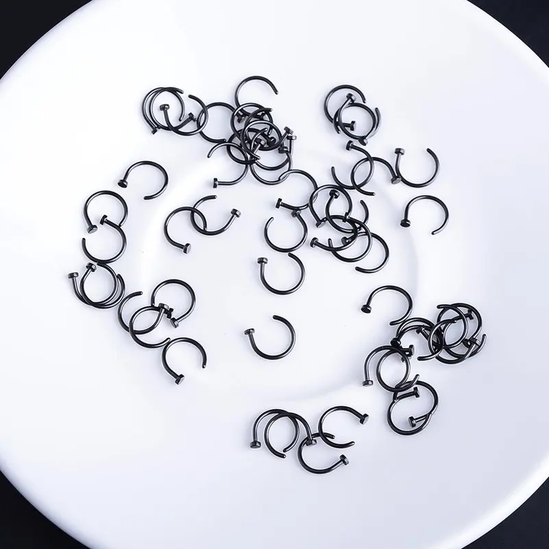 10 шт ноздри из нержавеющей носа кольца в нос клип на кольцо поддельные пирсинг