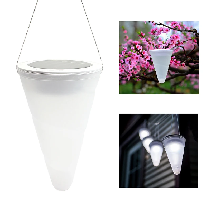 Уличная светодиодная Подвесная лампа на солнечной батарее конической формы