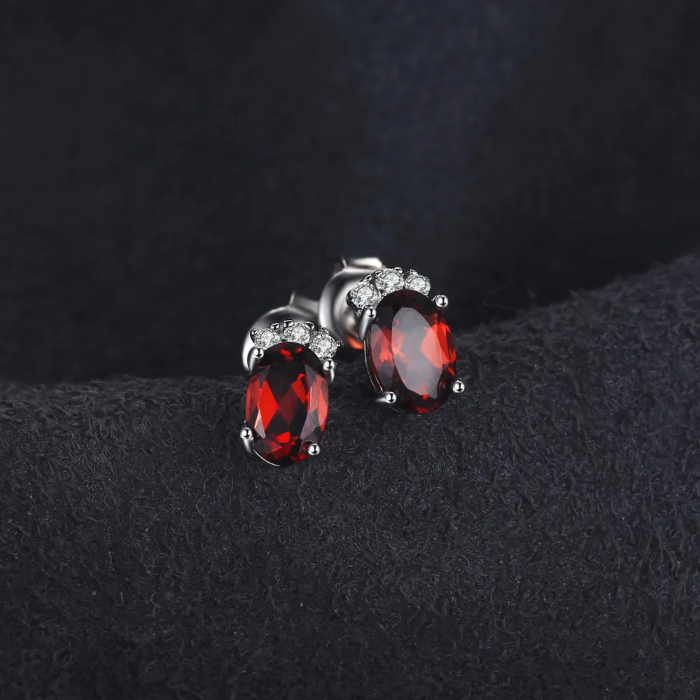 Jewelrypalace 1.2ct овальный Природный гранат Серьги гвоздики для Для женщин 100% реального