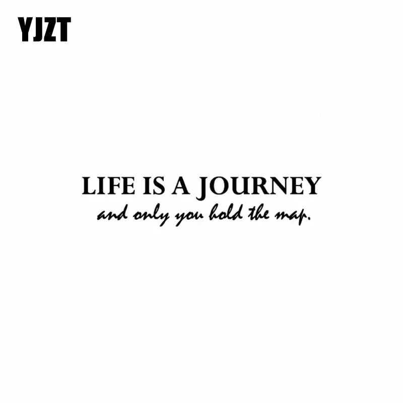 

YJZT 20CM*4.1CM Fashion Fun LIFE IS A JOURNEY AND ONLY YOU HOLD THE MAP Vinyl Decal Car Sticker Black/Silver C11-0941
