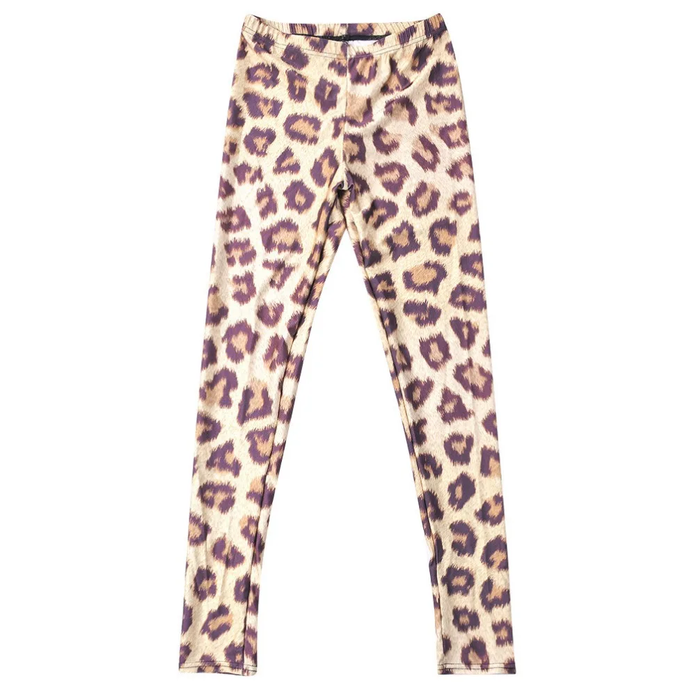 Модные женские леопардовые леггинсы с меховым принтом облегающие тонкие