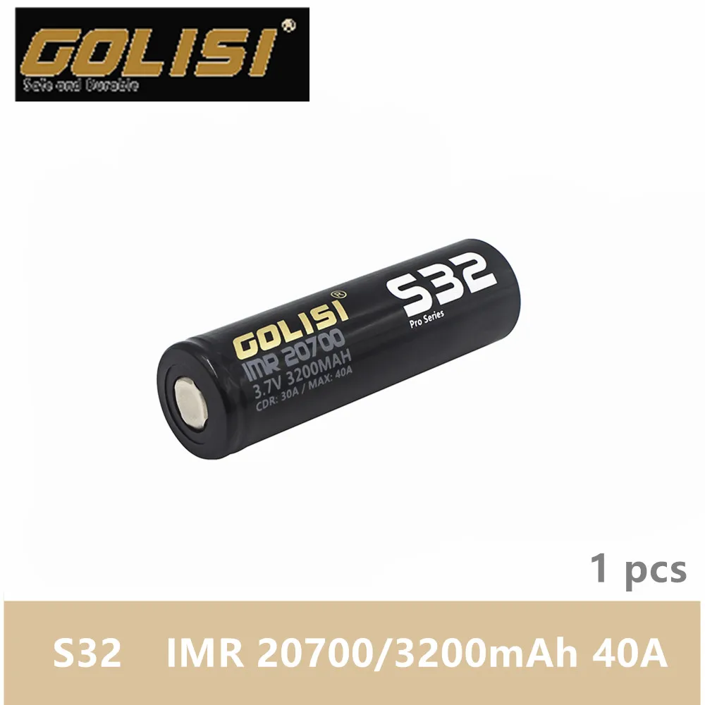 Аккумулятор GOLISI S32 IMR 20700 3200 мАч 1 шт. 3 7 В CDR 30A MAX 40A перезаряжаемый аккумулятор для