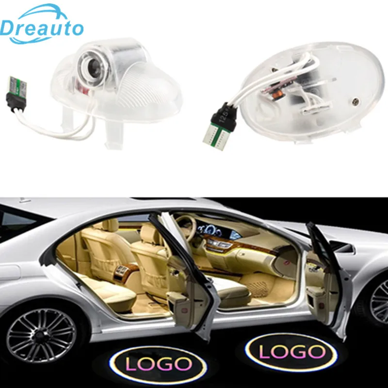 Dreauto 2X автомобиля 3D светодиодный логотип на дверь Шаг Добро пожаловать