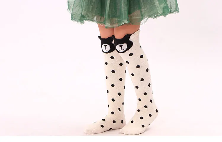 Лидер продаж детские длинные носки теплые Kawaii с объемным рисунком животных