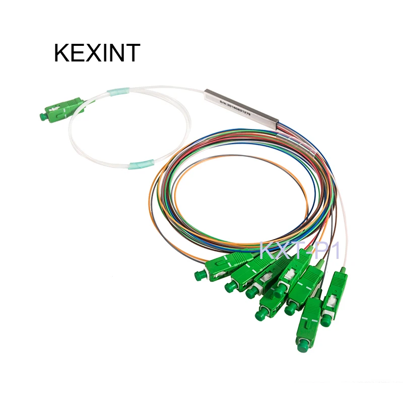 

KEXINT Fiber Optical PLC Splitter Device 1*8 0.9 SC/APC bare modular type colour Splitter/ 10Pieces