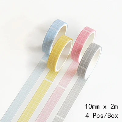 3-4 шт./кор. простой сплошной цвет решетки лента washi для художественного оформления ногтей, ручная работа Скрапбукинг планировщик изоляционная лента клейкая лента этикетка наклейка - Цвет: 02 Small grid