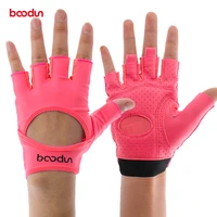 boodun sports female gym weight lifting gloves women body building leather fitness yoga gloves mitten girls pulycra breathable
