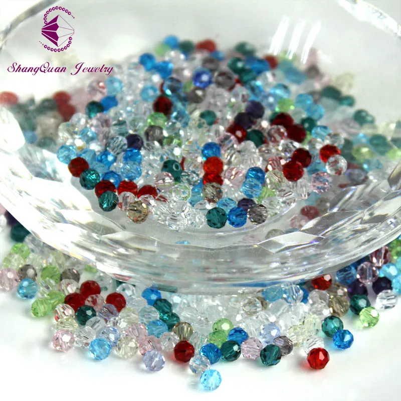 Бусины граненые в виде футбольного мяча смешанные 4 мм блестящие бусины для