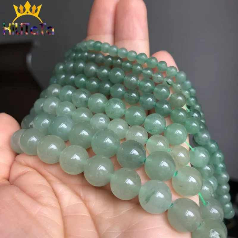 Natural Green Aventurine Jades Stone Round Loose Spacer Beads For Jewelry Making 4/6/8/10/12mm DIY Bracelets Necklace 15&quot Strand |