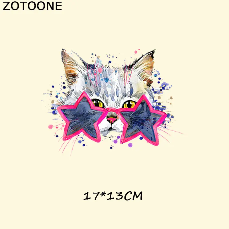 ZOTOONE милый Кот патч термонаклейки для одежды уровень стираемые наклейки