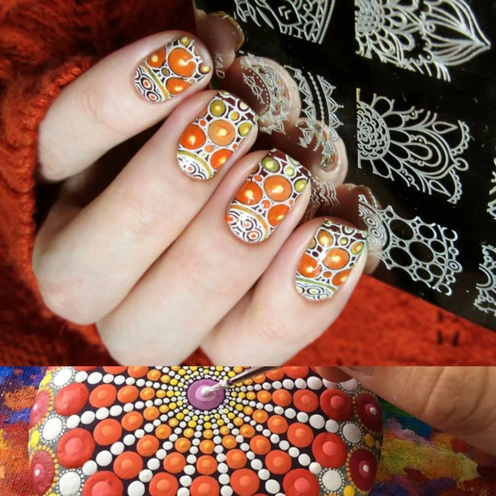 KADS Новый Элегантный Цветок Печати Трафарет Искусства Ногтя Пластины Для