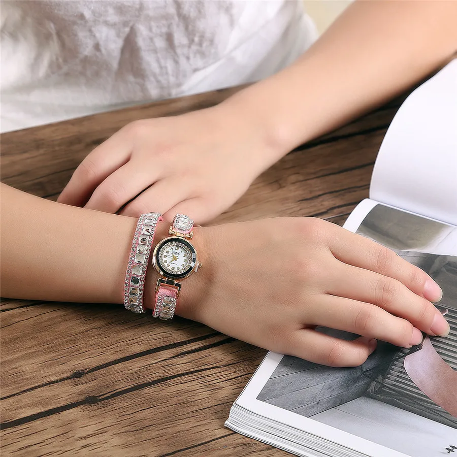 Женские часы браслет CCQ кварцевые с полностью кристаллами повседневные наручные