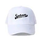Мужская кепка с принтом надписи Satan IS MY DADDY, крутая Кепка с надписью Satan, кепка с застежкой, летняя кепка-бейсболка с изображением павшего ангела, кости сатаны YY447