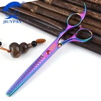 professional 7 inch pet scissors for dogs grooming thinning scissors animals hair cutting tools thinning rate 75