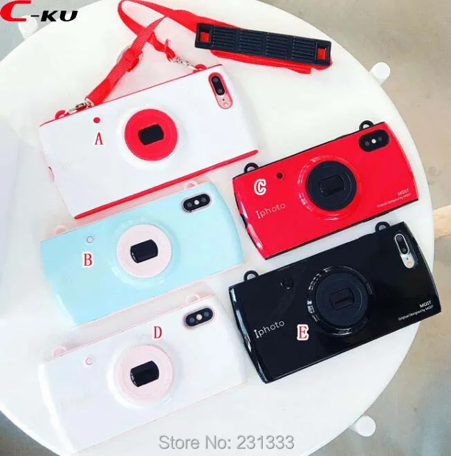 Ударопрочный жесткий чехол C-ku для 3D-камеры из мягкого ТПУ Iphone X XS 8 7 PLUS I7 6 6S 2 в 1